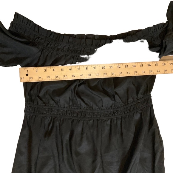 Venus Black Off-The-Shoulder Bell Sleeve Eyelet Dress Women's Medium /Large - Picture 2 of 8